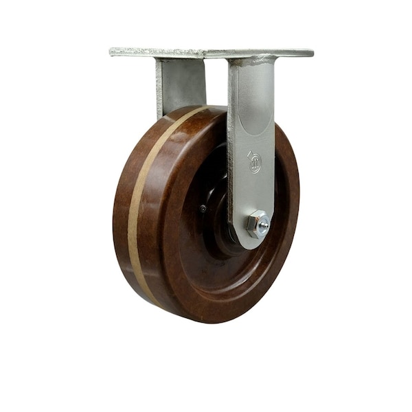 8'' Extra Heavy Duty High Temp Phenolic Wheel Rigid Top Plate Caster